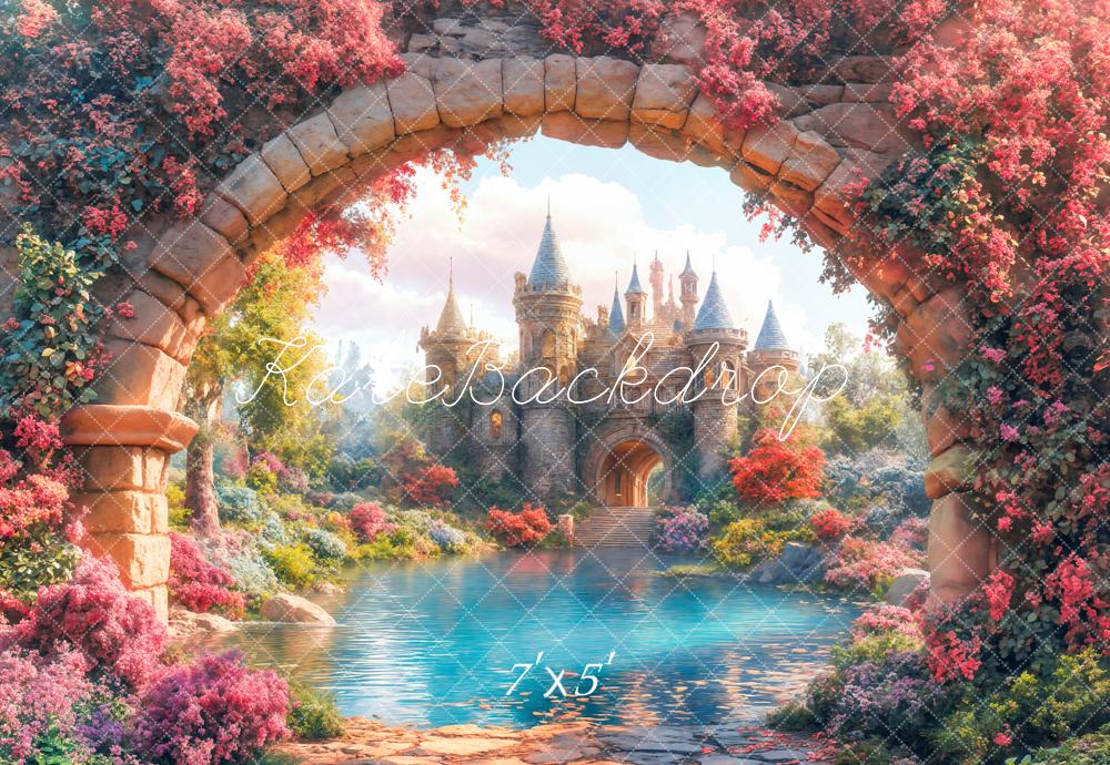 Kate Conte de fées Château Arche Jardin Toile de fond conçue par Emetselch - Kate Backdrop FR