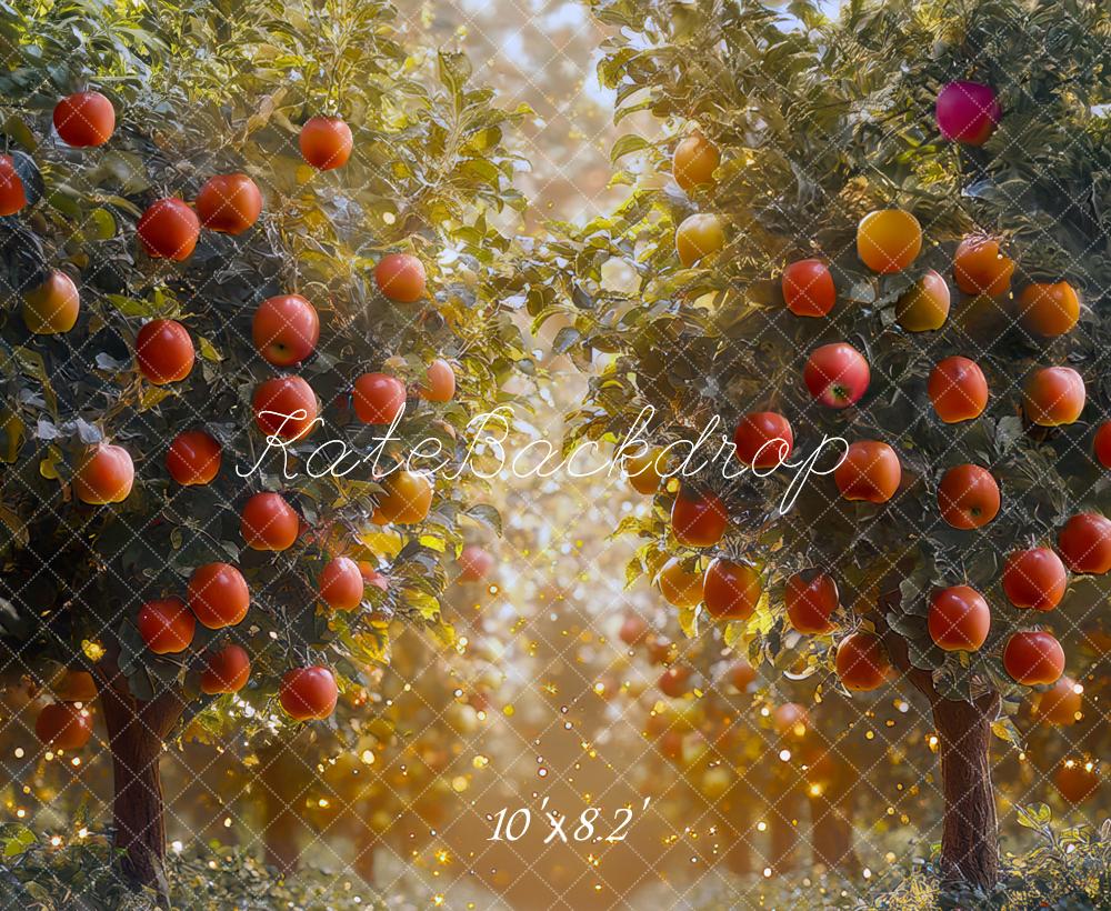 Kate Automne Pomme Verger Bokeh Doré Toile de fond conçue par Mini MakeBelieve - Kate Backdrop FR