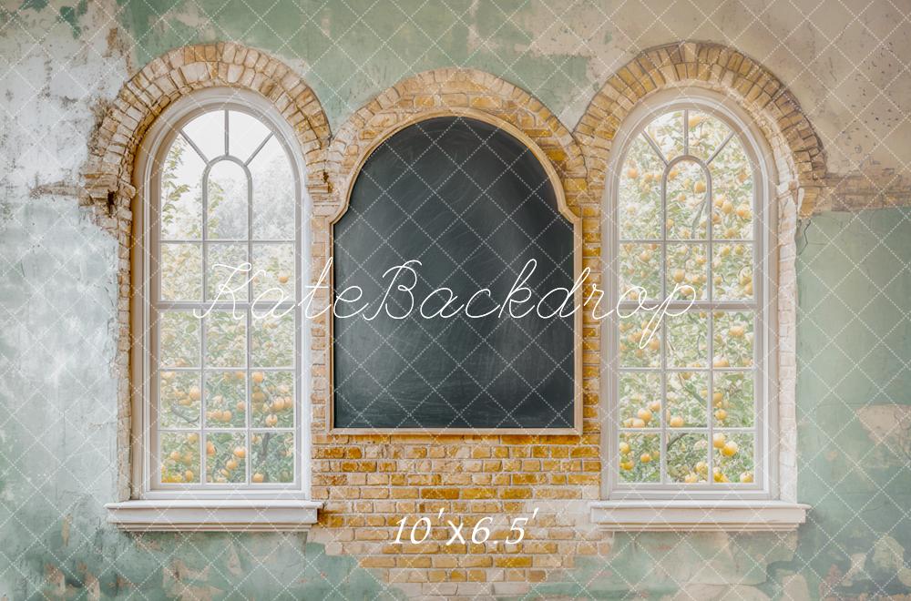 Kate École Délabré Tableau noir Fenêtre Toile de fond conçue par Mini MakeBelieve - Kate Backdrop FR