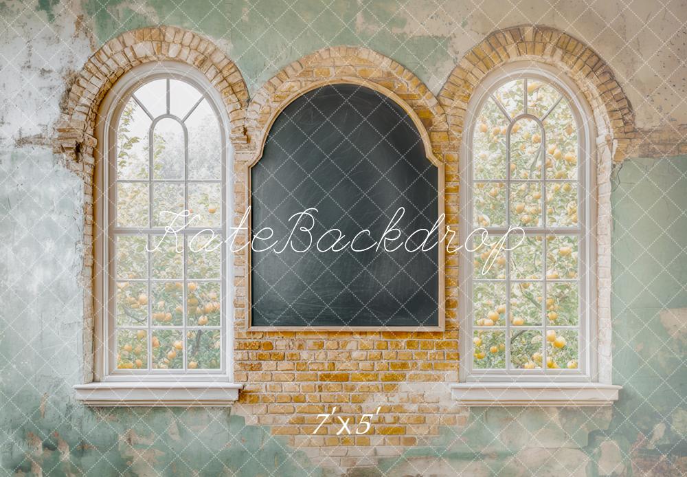 Kate École Délabré Tableau noir Fenêtre Toile de fond conçue par Mini MakeBelieve - Kate Backdrop FR