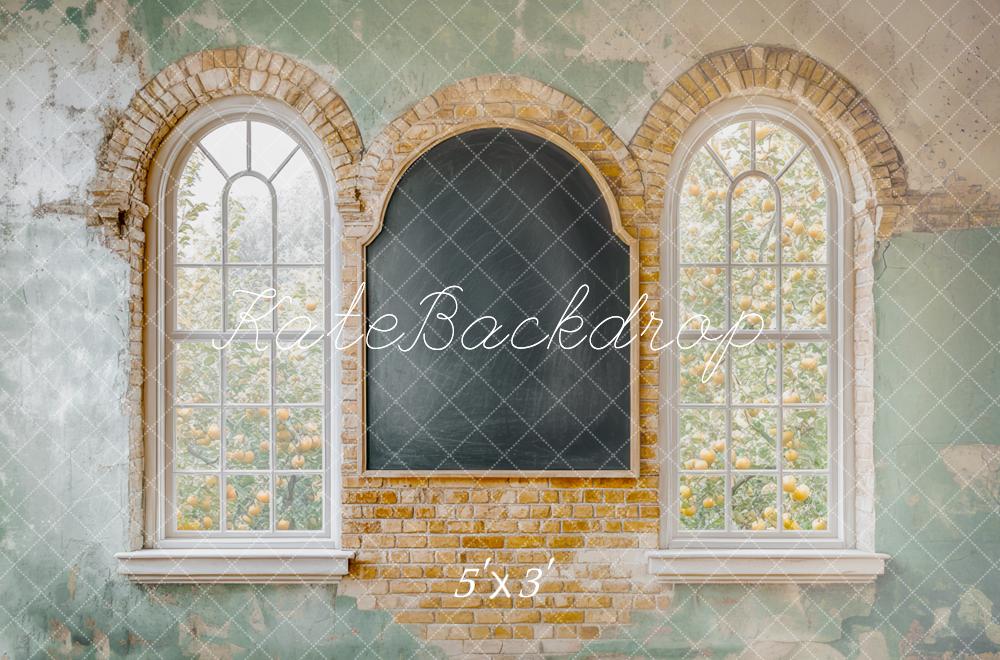 Kate École Délabré Tableau noir Fenêtre Toile de fond conçue par Mini MakeBelieve - Kate Backdrop FR