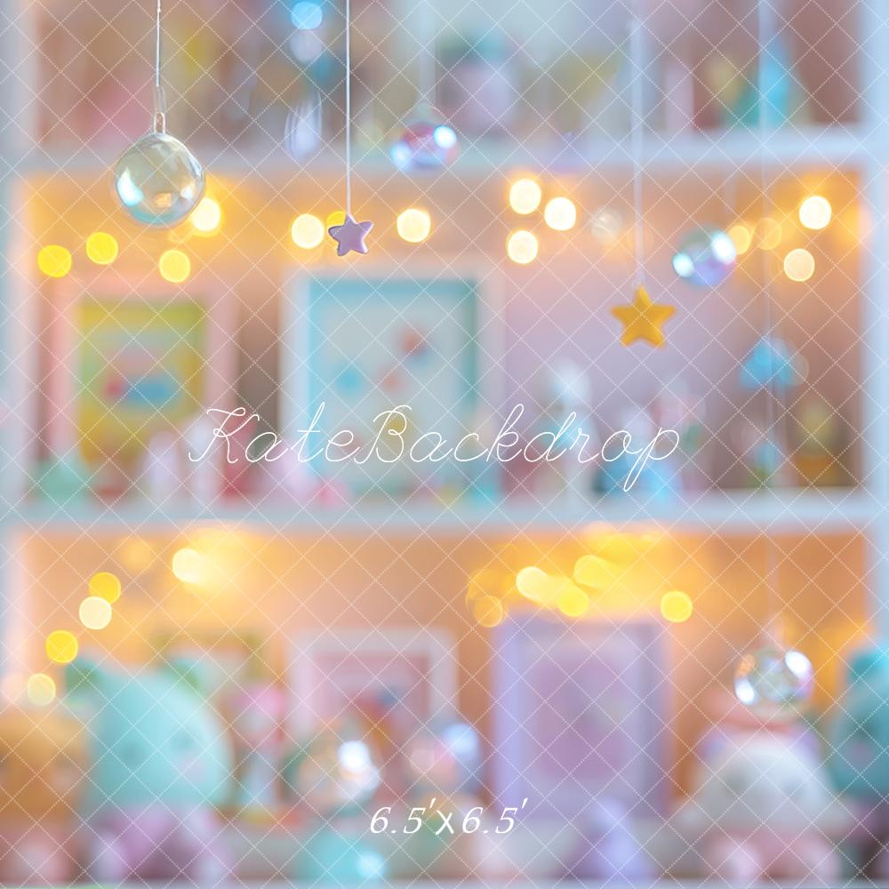 Kate Bokeh Fille Étagère Poupées Toile de fond conçue par Mini MakeBelieve - Kate Backdrop FR