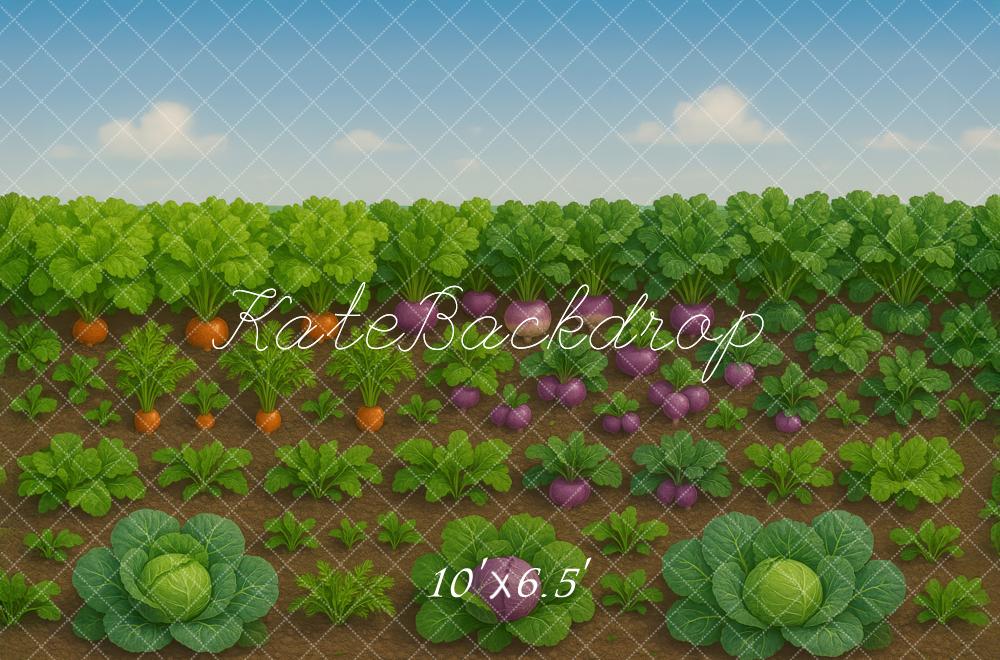 Kate Ferme Potager Légume Vert Toile de fond conçue par Megan Leigh - Kate Backdrop FR