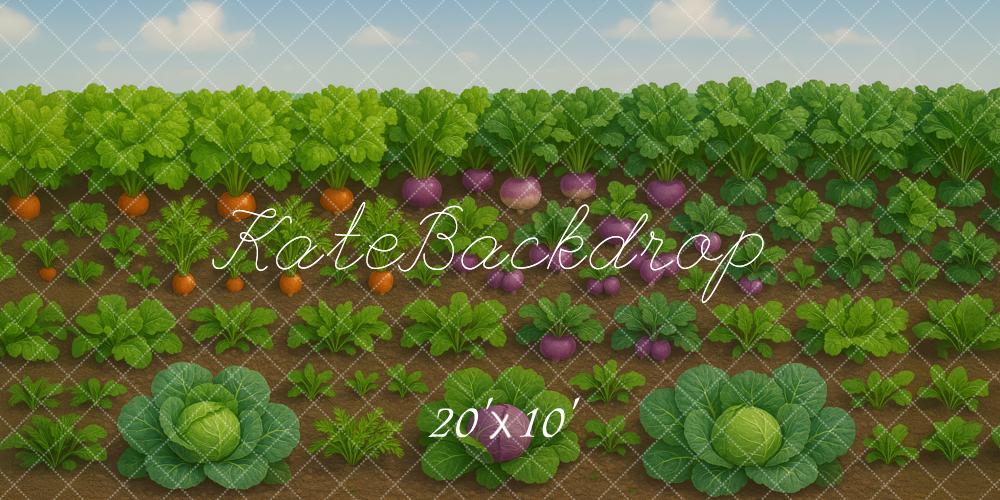 Kate Ferme Potager Légume Vert Toile de fond conçue par Megan Leigh - Kate Backdrop FR