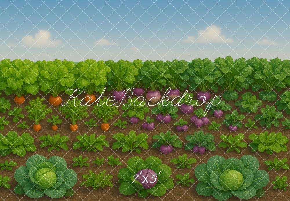 Kate Ferme Potager Légume Vert Toile de fond conçue par Megan Leigh - Kate Backdrop FR