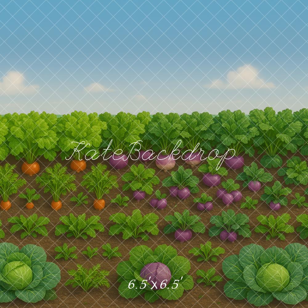 Kate Ferme Potager Légume Vert Toile de fond conçue par Megan Leigh - Kate Backdrop FR