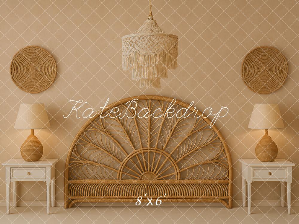 Kate Bohème Tête de lit Simple Beige Toile de fond conçu par Ashley Paul - Kate Backdrop FR