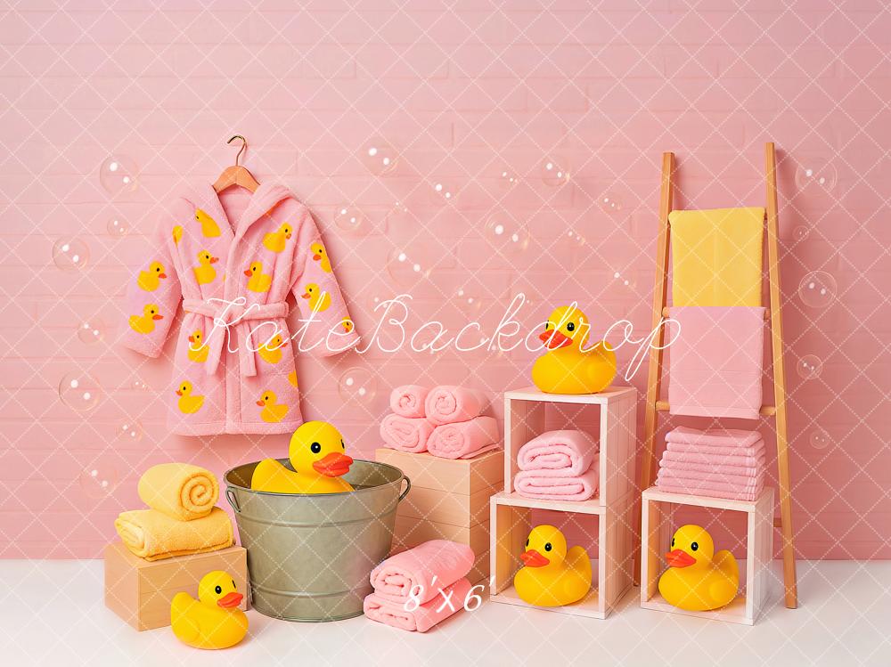 Kate Douche de Bébé Rose Canard Bain Toile de fond conçu par Ashley Paul - Kate Backdrop FR