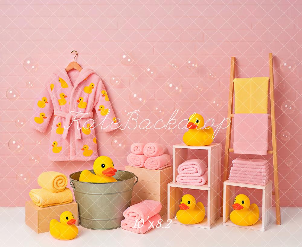 Kate Douche de Bébé Rose Canard Bain Toile de fond conçu par Ashley Paul - Kate Backdrop FR