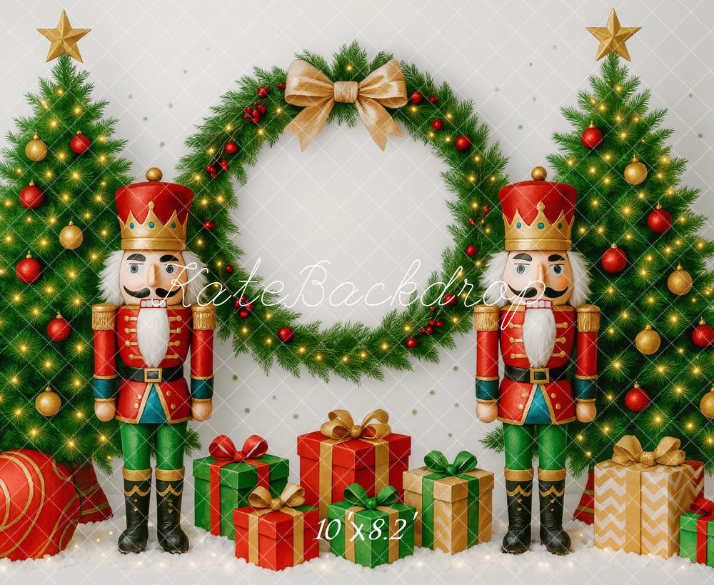 Kate Sapin de Noël Casse-Noisette Cadeaux Toile de fond conçue par Patty Roberts - Kate Backdrop FR