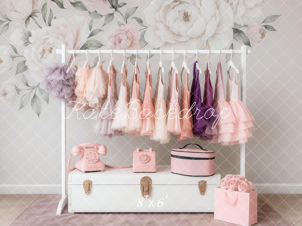 Kate Anniversaire Porte-robe Mur Floral Toile de fond conçue par Patty Roberts - Kate Backdrop FR