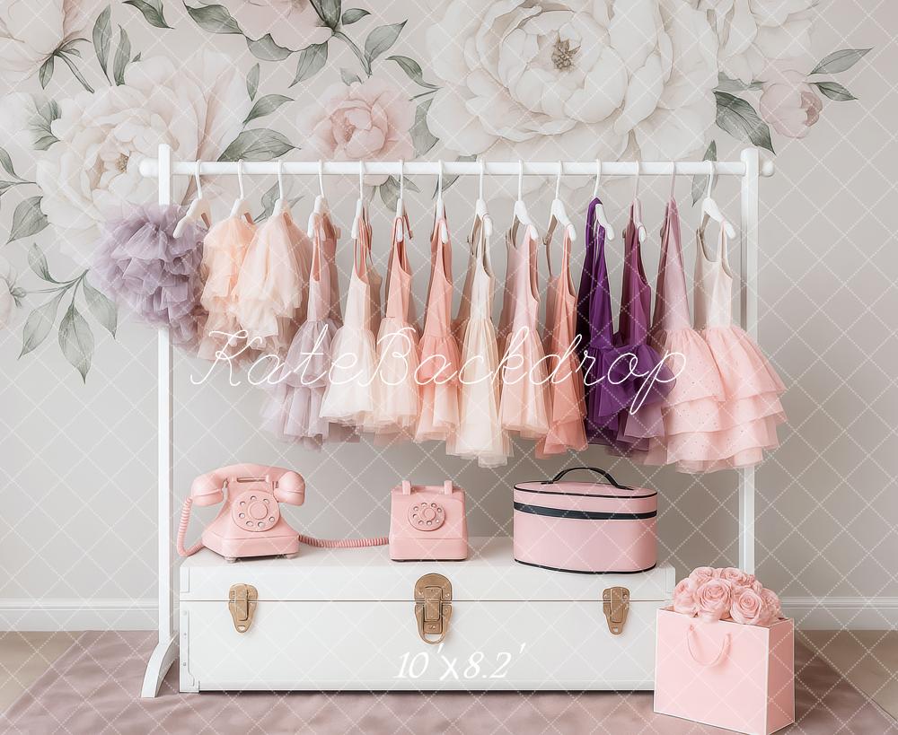 Kate Anniversaire Porte-robe Mur Floral Toile de fond conçue par Patty Roberts - Kate Backdrop FR