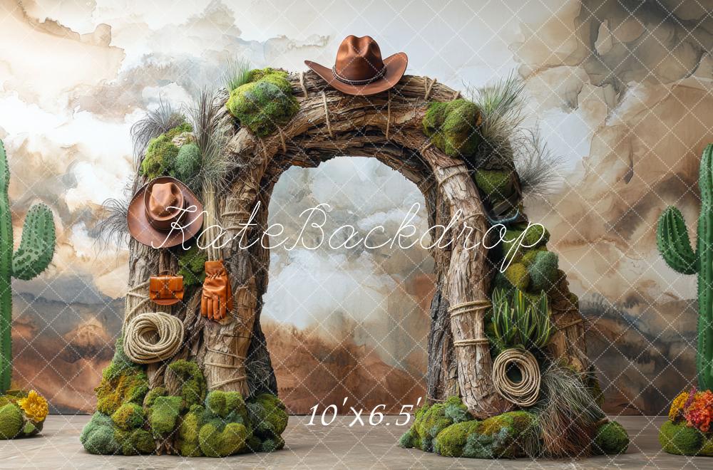 Kate Aventure Cowboy Arche Cactus Toile de fond conçue par Mini MakeBelieve - Kate Backdrop FR