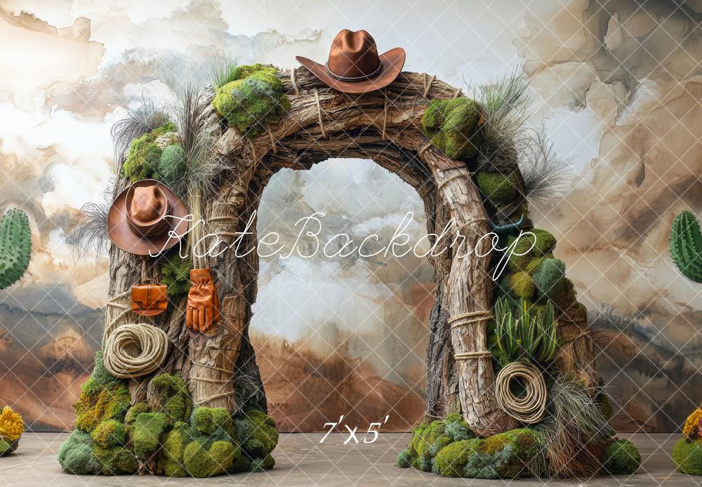 Kate Aventure Cowboy Arche Cactus Toile de fond conçue par Mini MakeBelieve - Kate Backdrop FR