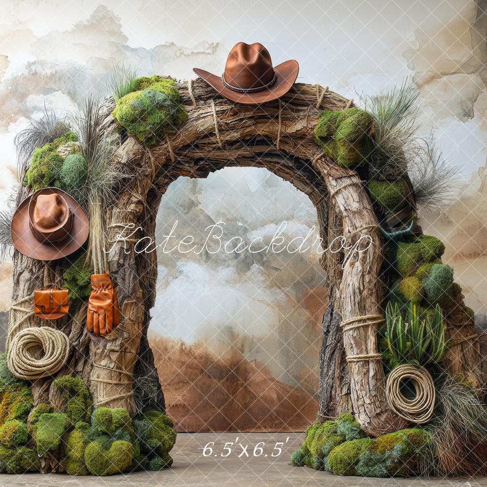 Kate Aventure Cowboy Arche Cactus Toile de fond conçue par Mini MakeBelieve - Kate Backdrop FR