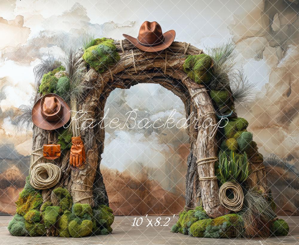 Kate Aventure Cowboy Arche Cactus Toile de fond conçue par Mini MakeBelieve - Kate Backdrop FR