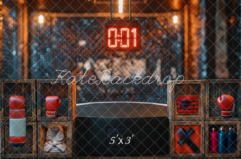 Kate Fête des Pères Garçon Boxe Sport Toile de fond conçue par Mini MakeBelieve - Kate Backdrop FR