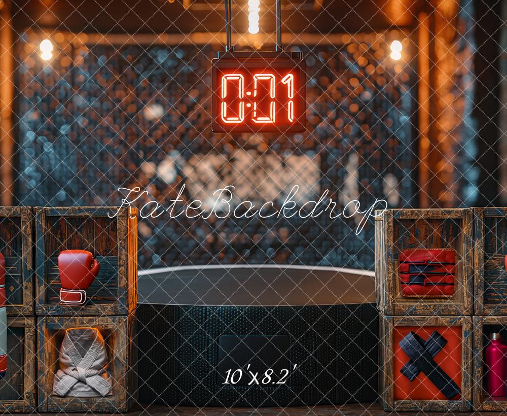 Kate Fête des Pères Garçon Boxe Sport Toile de fond conçue par Mini MakeBelieve - Kate Backdrop FR