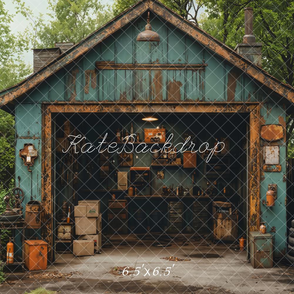 Kate Fête des Pères Rustique Garage Forêt Toile de fond conçue par Emetselch - Kate Backdrop FR