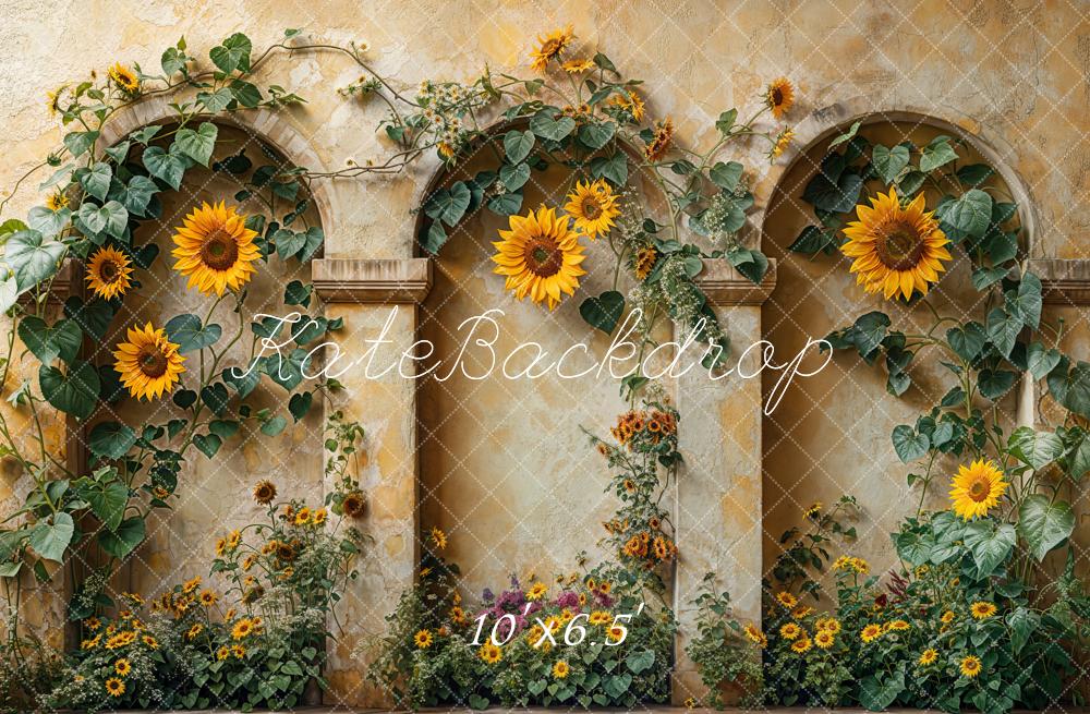 Kate Automne Tournesol Arche Mur Vintage Toile de fond conçue par Emetselch - Kate Backdrop FR