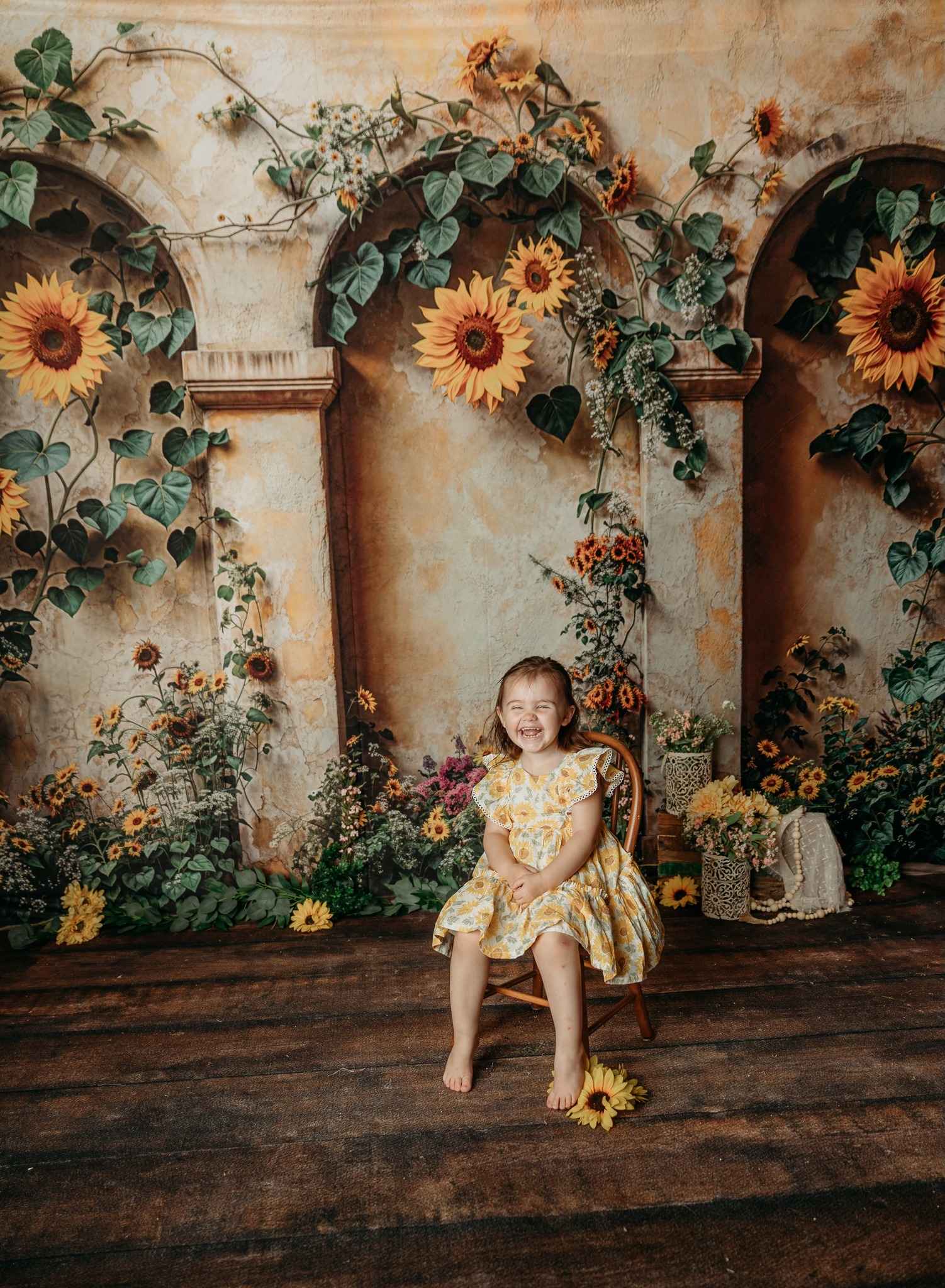 Kate Automne Tournesol Arche Mur Vintage Toile de fond conçue par Emetselch - Kate Backdrop FR