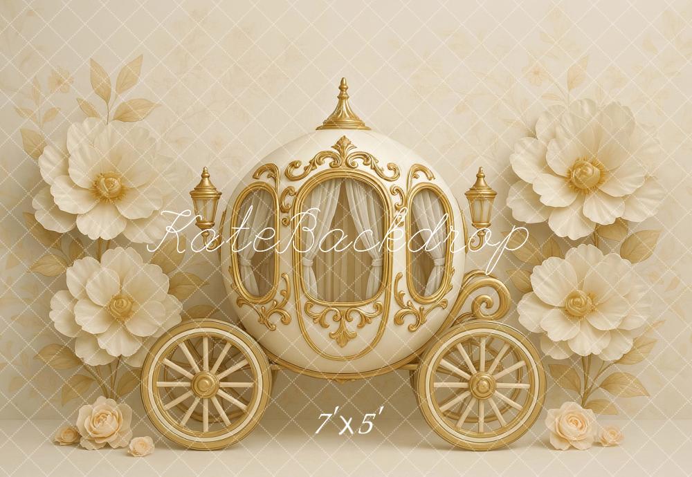 Kate Conte de fées Calèche Fleur Princesse Toile de fond conçu par Ashley Paul - Kate Backdrop FR