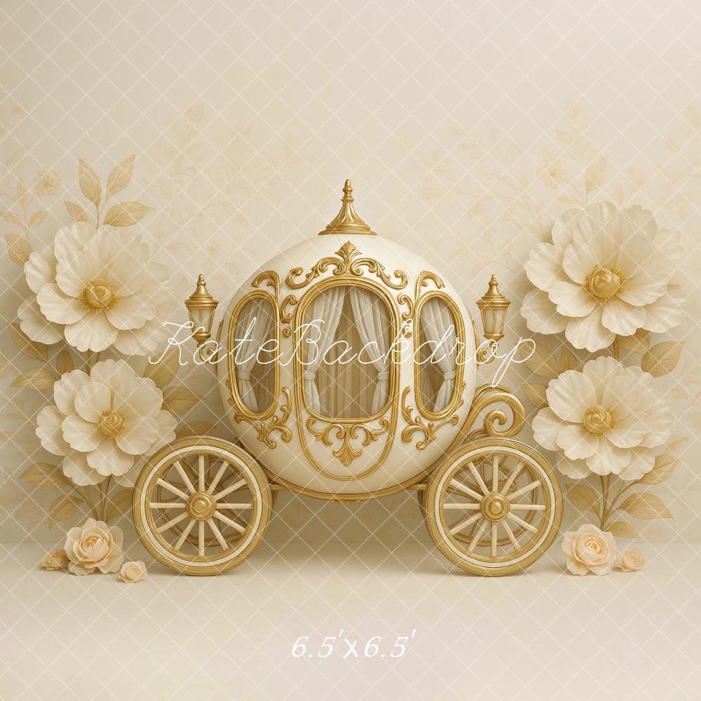 Kate Conte de fées Calèche Fleur Princesse Toile de fond conçu par Ashley Paul - Kate Backdrop FR