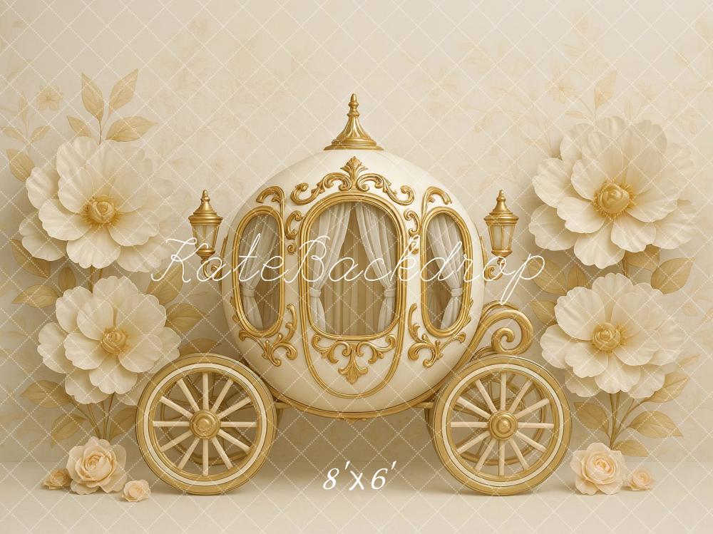 Kate Conte de fées Calèche Fleur Princesse Toile de fond conçu par Ashley Paul - Kate Backdrop FR