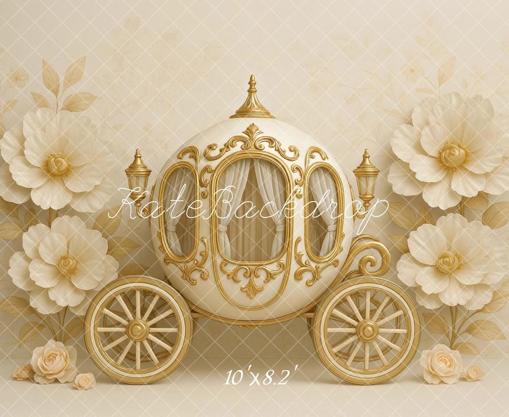 Kate Conte de fées Calèche Fleur Princesse Toile de fond conçu par Ashley Paul - Kate Backdrop FR