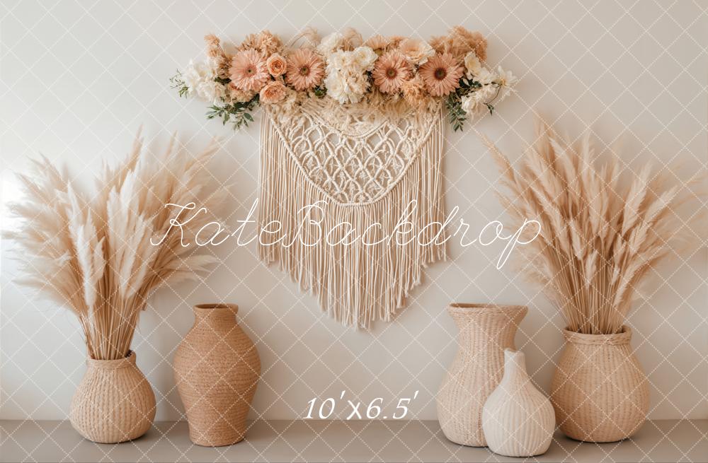 Kate Bohème Vases Fleur Beige Toile de fond conçue par Emetselch - Kate Backdrop FR