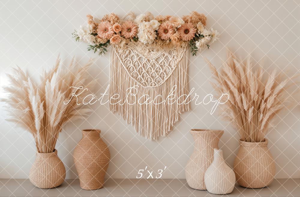 Kate Bohème Vases Fleur Beige Toile de fond conçue par Emetselch - Kate Backdrop FR