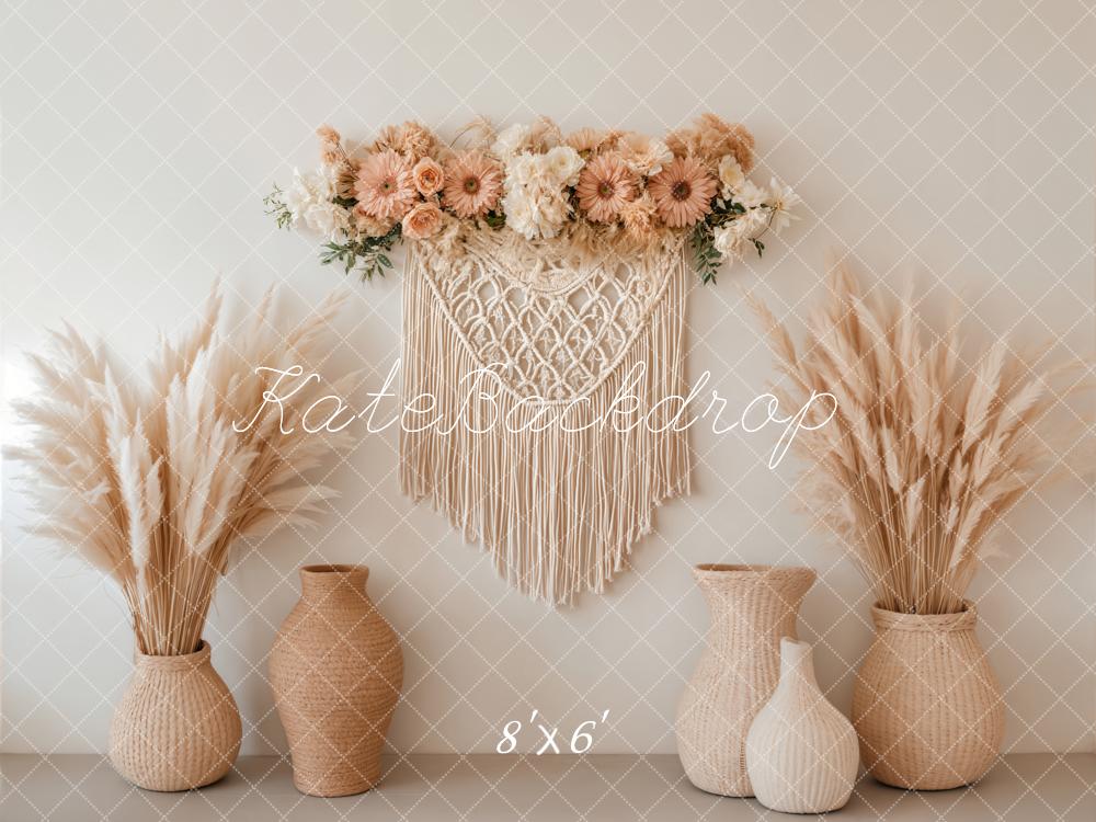 Kate Bohème Vases Fleur Beige Toile de fond conçue par Emetselch - Kate Backdrop FR