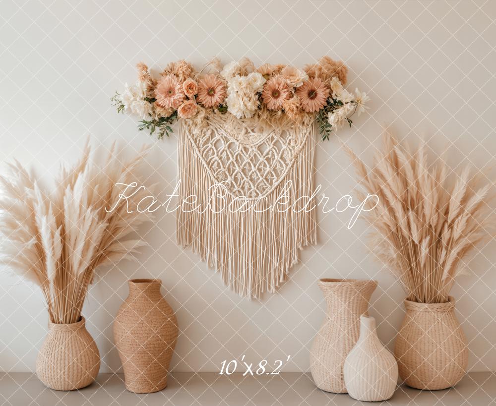 Kate Bohème Vases Fleur Beige Toile de fond conçue par Emetselch - Kate Backdrop FR