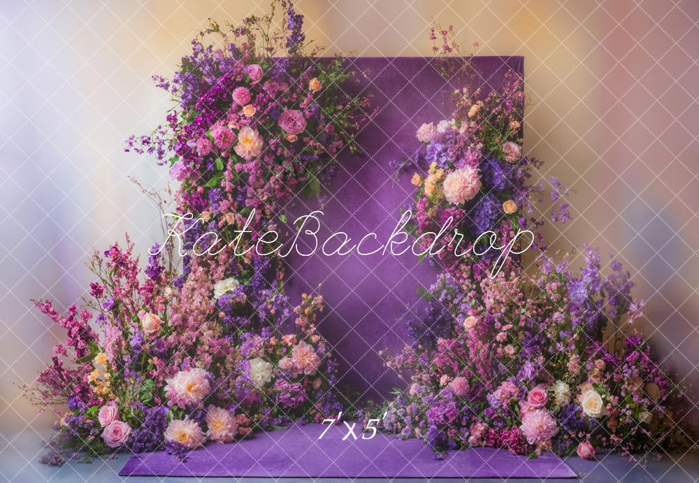 Kate Fleurs Violet Romantique Portrait Toile de fond conçue par Emetselch - Kate Backdrop FR