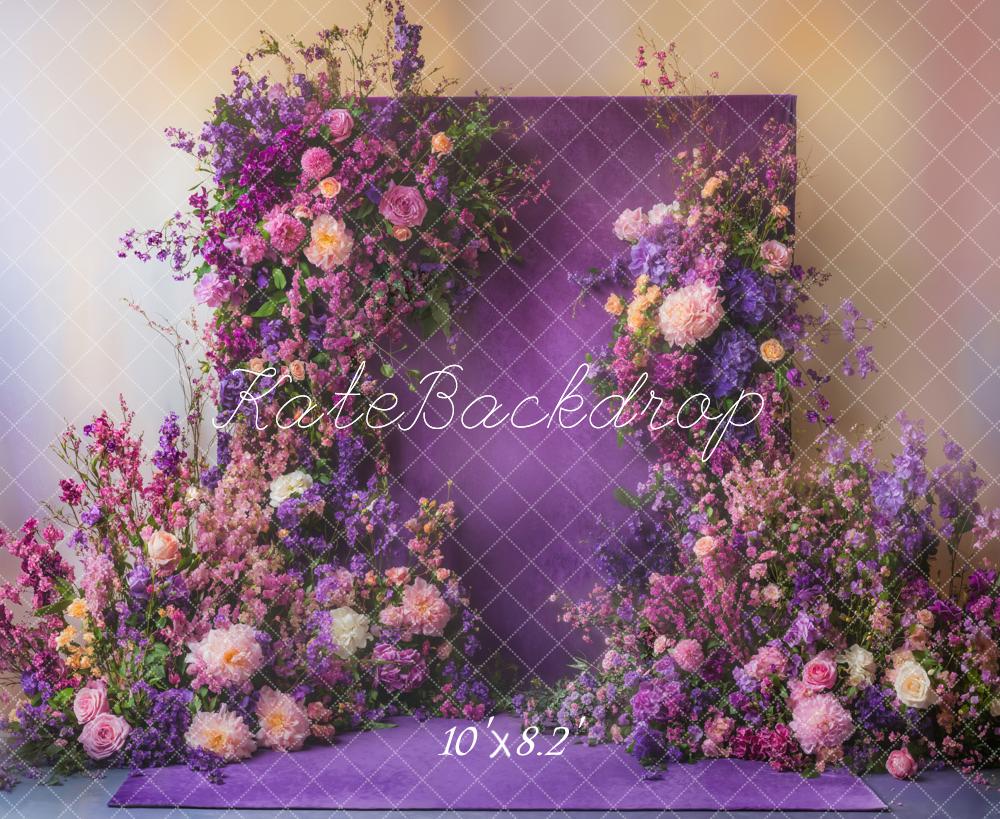 Kate Fleurs Violet Romantique Portrait Toile de fond conçue par Emetselch - Kate Backdrop FR