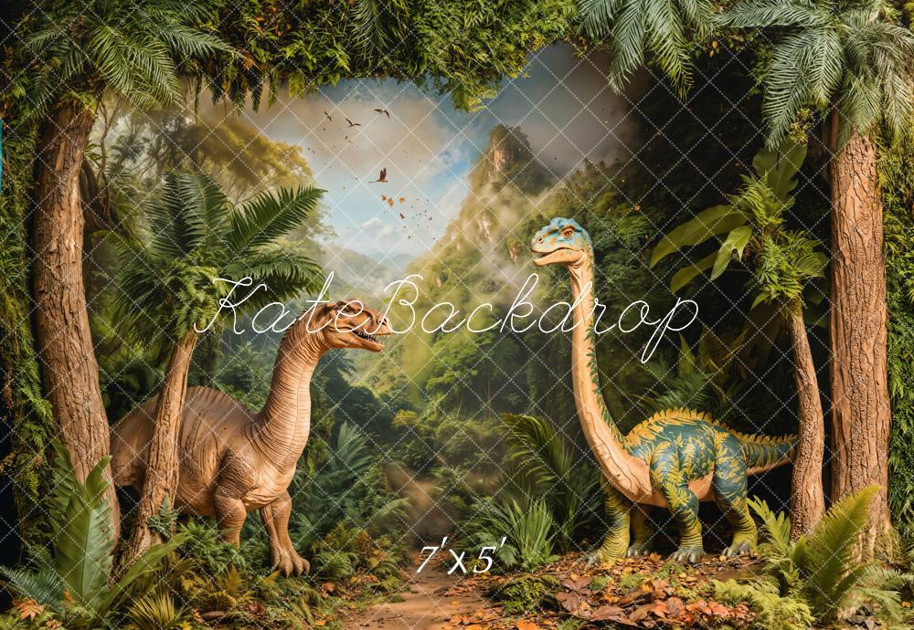 Kate Forêt Dinosaure Arbre Montagne Toile de fond conçue par Emetselch - Kate Backdrop FR
