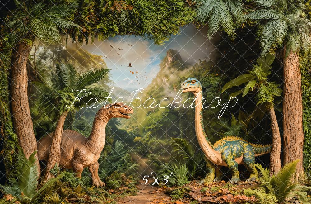 Kate Forêt Dinosaure Arbre Montagne Toile de fond conçue par Emetselch - Kate Backdrop FR
