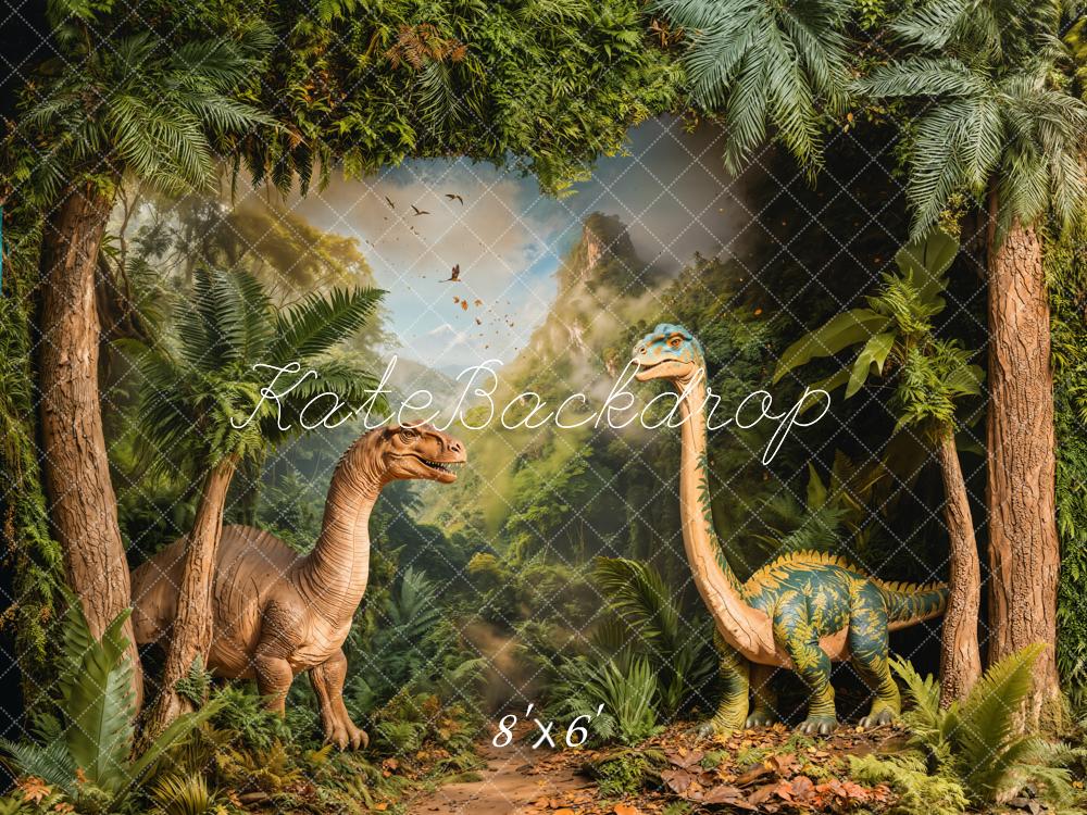Kate Forêt Dinosaure Arbre Montagne Toile de fond conçue par Emetselch - Kate Backdrop FR