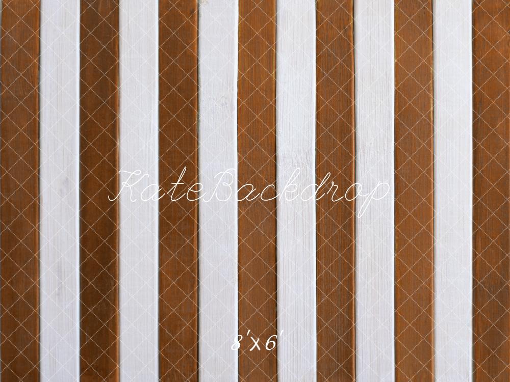 Kate Noël Sol rayé Marron et Blanc Toile de fond conçue par Mini MakeBelieve - Kate Backdrop FR