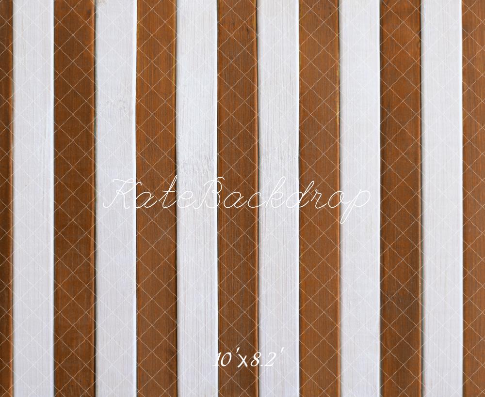 Kate Noël Sol rayé Marron et Blanc Toile de fond conçue par Mini MakeBelieve - Kate Backdrop FR