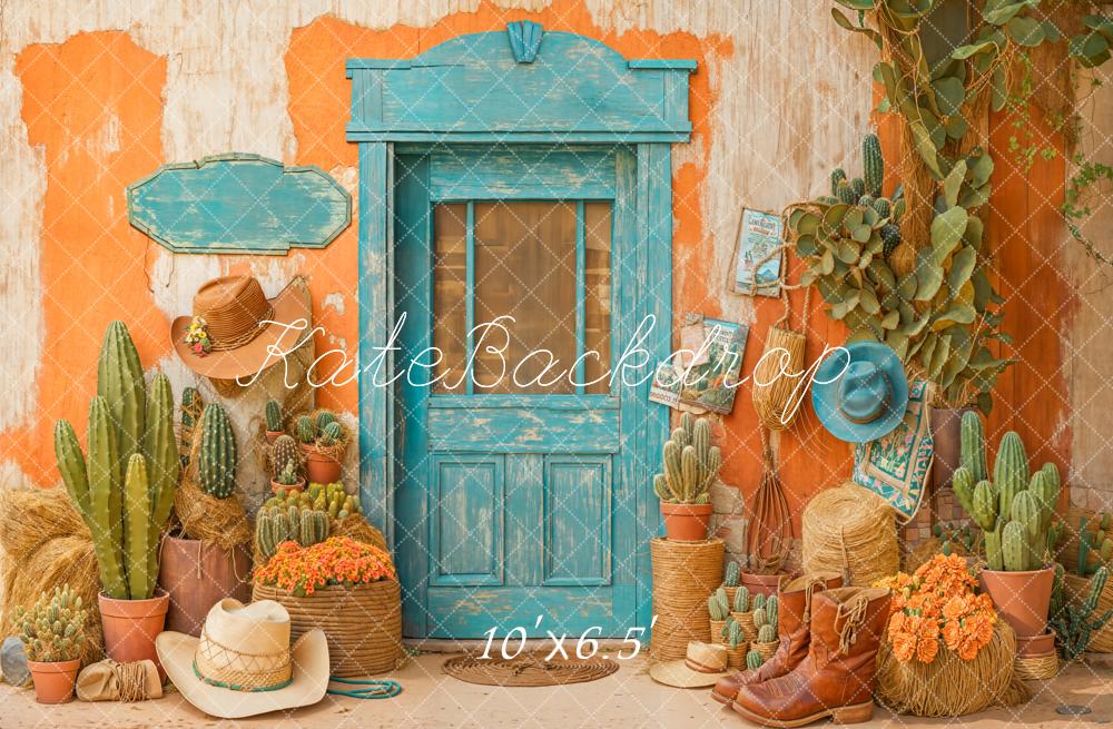 Kate Cactus Cowboy Porte Bottes Toile de fond conçue par Emetselch - Kate Backdrop FR