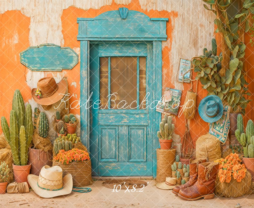 Kate Cactus Cowboy Porte Bottes Toile de fond conçue par Emetselch - Kate Backdrop FR