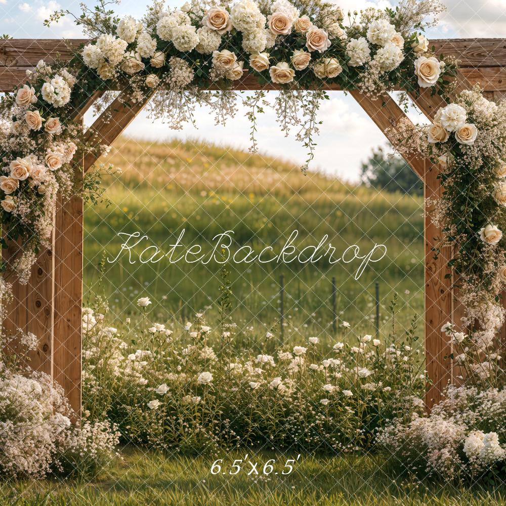 Kate Mariage Romantique Fleur Herbe Arche Toile de fond conçue par Emetselch - Kate Backdrop FR