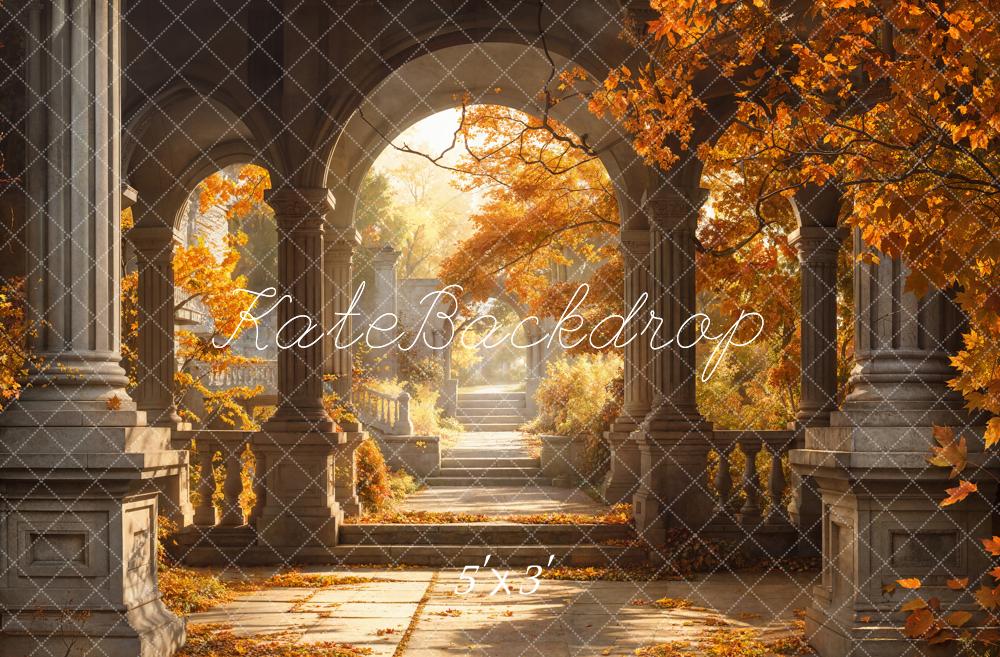 Kate Automne Architecture Rétro Érable Arche Toile de fond conçue par Emetselch - Kate Backdrop FR
