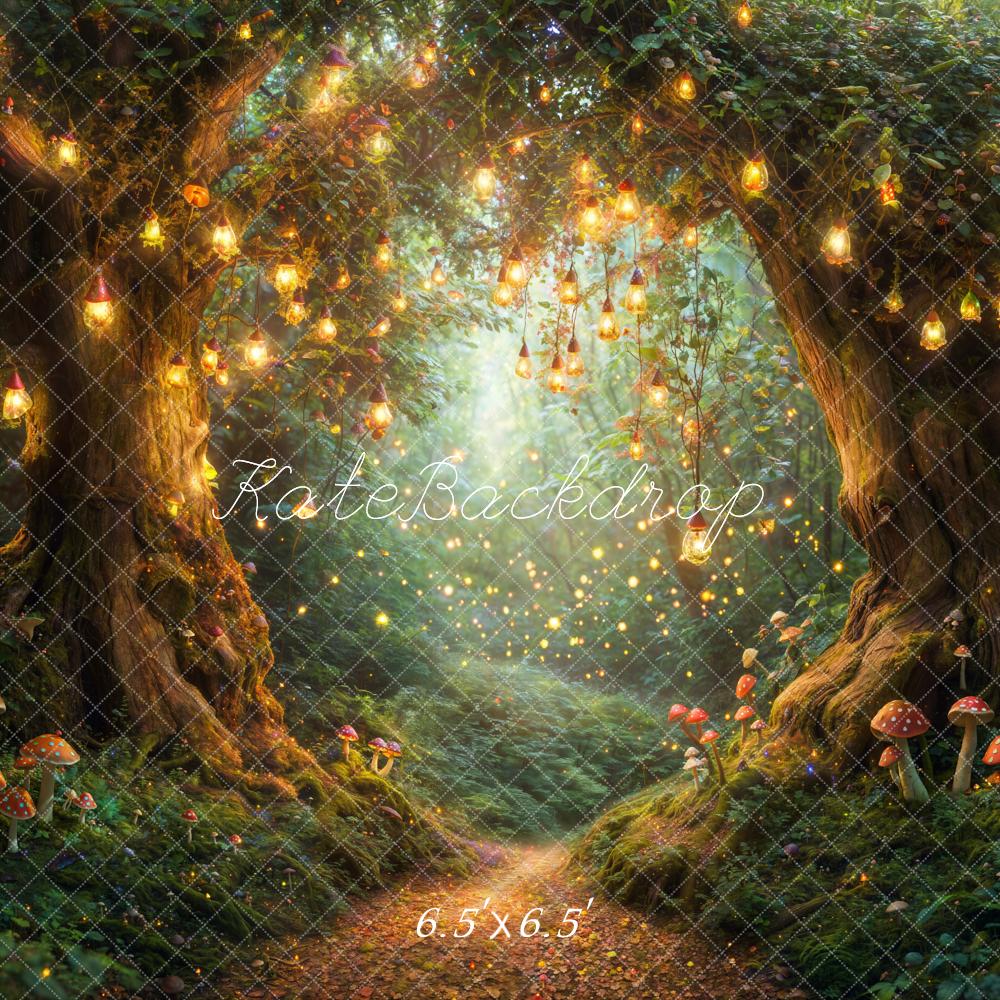 Kate Conte de fées Forêt Lumières Champignons Toile de fond conçue par Emetselch - Kate Backdrop FR