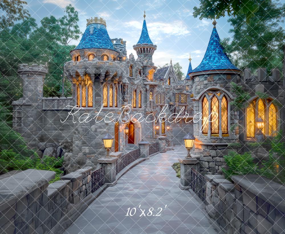 Kate Conte de fées Château Allée Nuit Toile de fond conçue par Mini MakeBelieve - Kate Backdrop FR