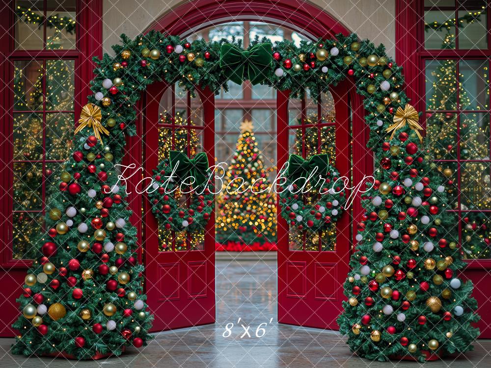 Kate Sapin de Noël Arche Porte Rouge Toile de fond conçue par Mini MakeBelieve