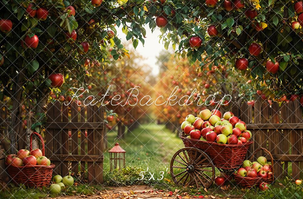Kate Automne Pommes Verger Récolte Toile de fond conçue par Emetselch