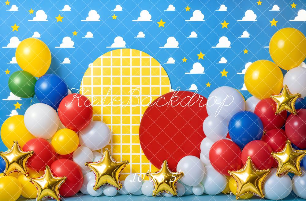 Kate Anniversaire Ballon Étoile Nuage Fête Toile de fond conçue par Emetselch
