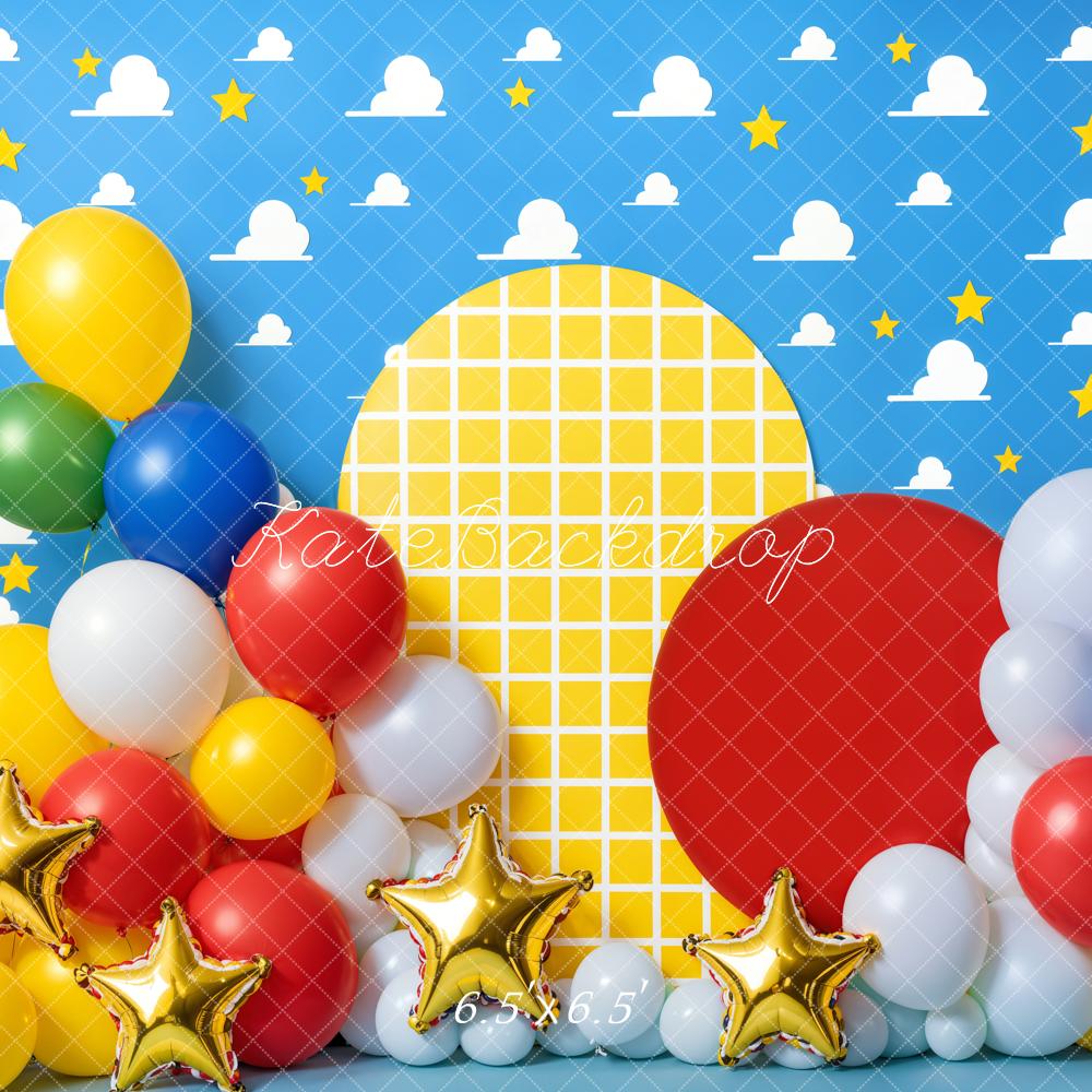 Kate Anniversaire Ballon Étoile Nuage Fête Toile de fond conçue par Emetselch